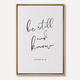 Be Still and Know