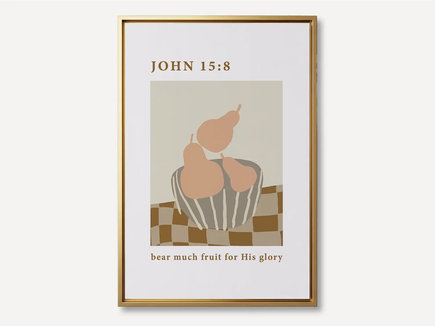 Anchor your home in Christ's call to fruitfulness with this inspiring Christian canvas wall art. This framed canvas print features a modern, abstract design with soft, warm tones, illustrating the mandate to bear much fruit for His glory.