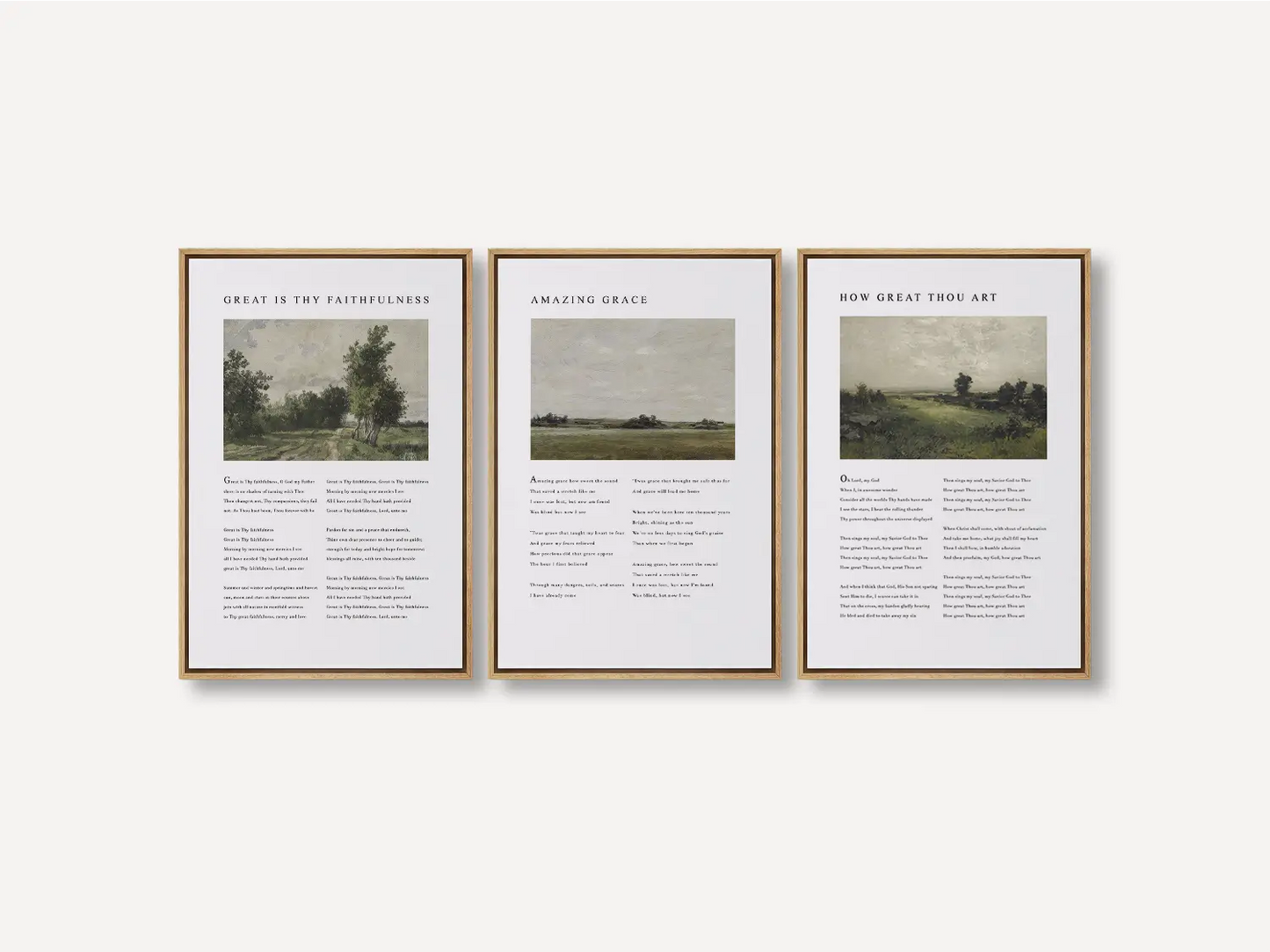 Bring peace to your home with this inspiring Christian wall art set. This collection of three framed scripture prints features serene, impressionist-style landscapes paired with comforting verses from the Psalms, reminding you of God's provision and protection.