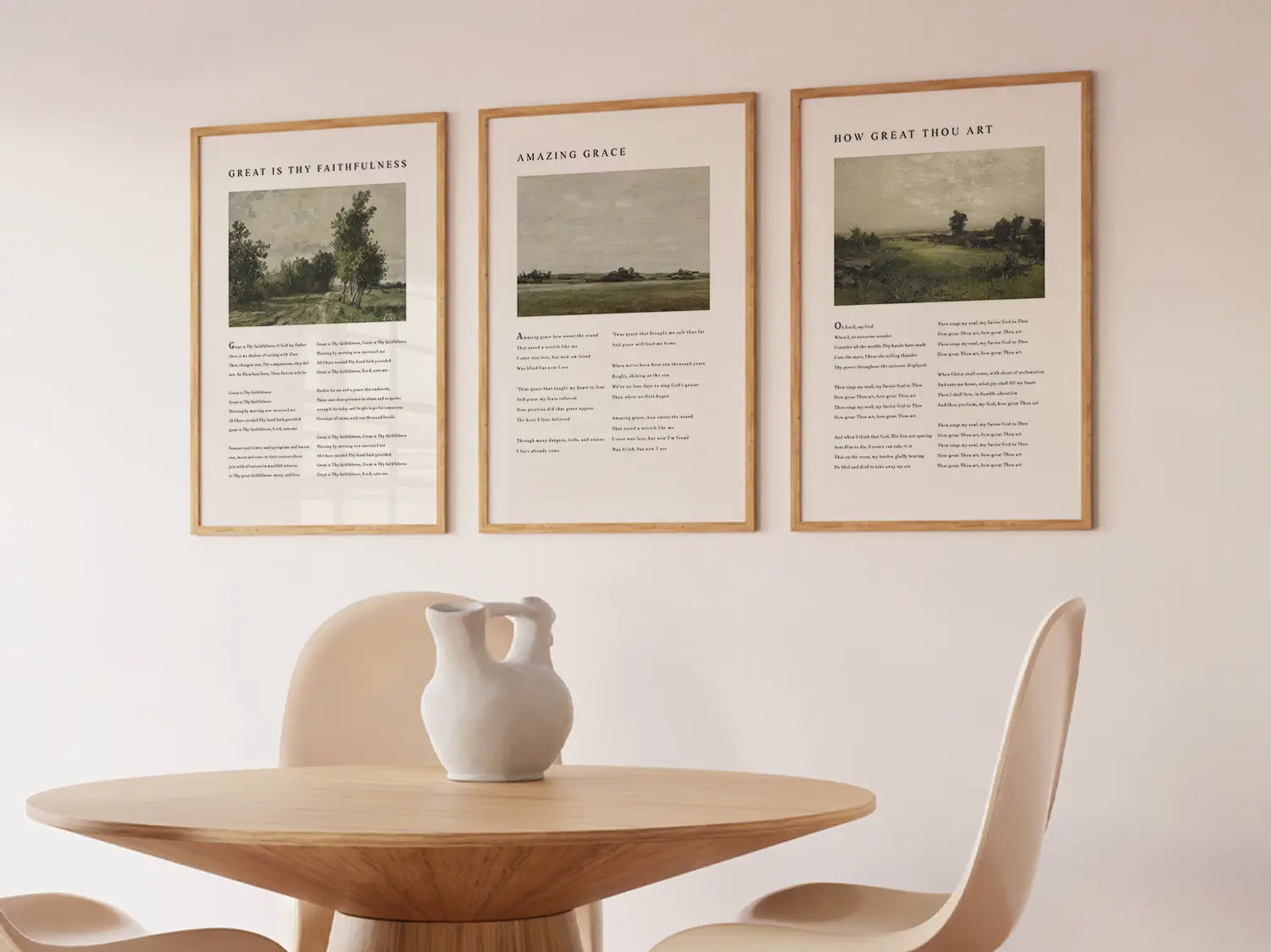 Bring peace to your home with this inspiring Christian wall art set. This collection of three framed scripture prints features serene, impressionist-style landscapes paired with comforting verses from the Psalms, reminding you of God's provision and protection.