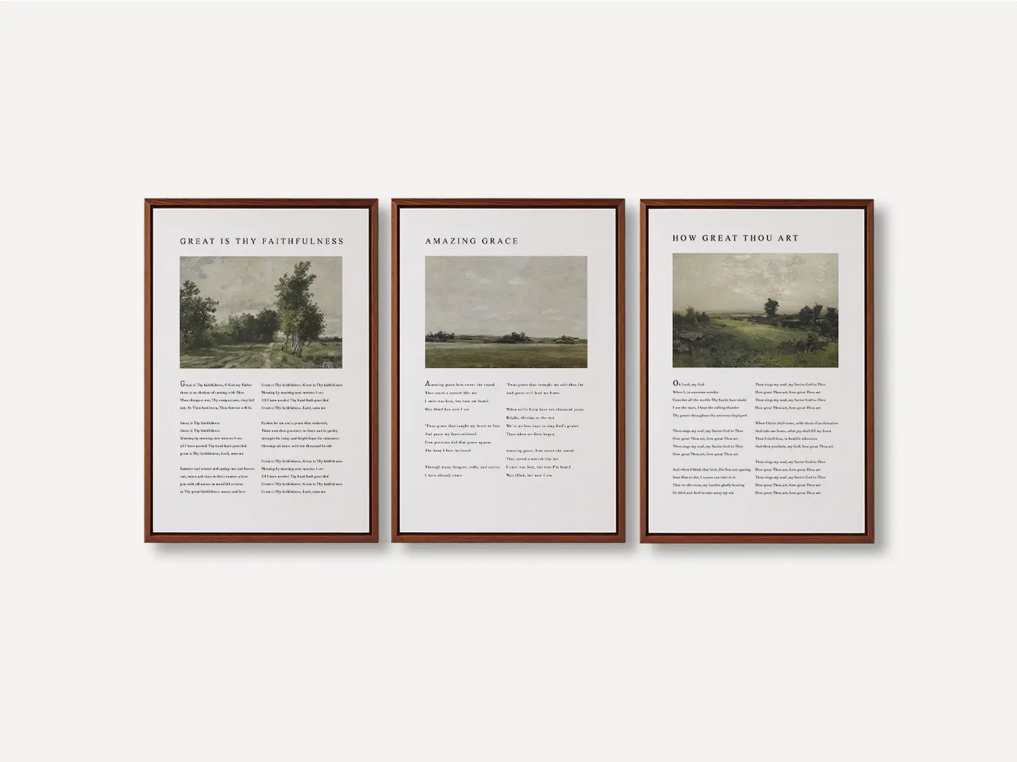 Bring peace to your home with this inspiring Christian wall art set. This collection of three framed scripture prints features serene, impressionist-style landscapes paired with comforting verses from the Psalms, reminding you of God's provision and protection.