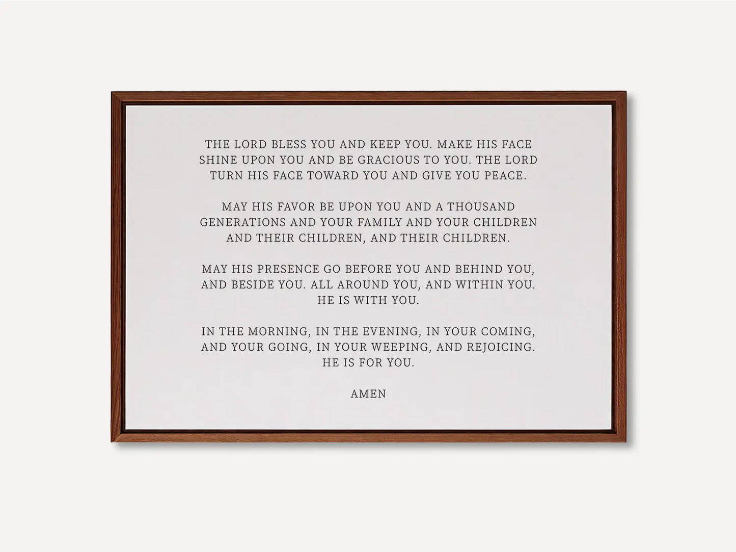 Anchor your home in this timeless prayer of blessing and protection with this inspiring Christian canvas wall art. This framed canvas print features the powerful Aaronic Blessing from Numbers 6:24-26, perfect for any family space.