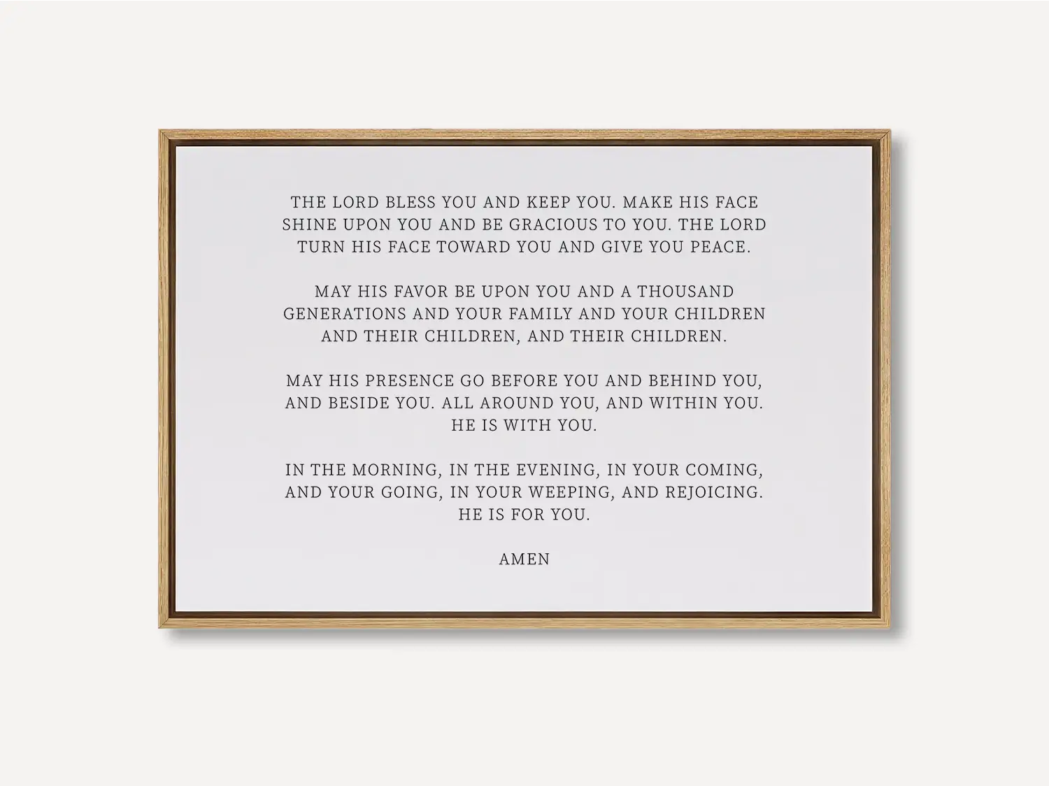Anchor your home in this timeless prayer of blessing and protection with this inspiring Christian canvas wall art. This framed canvas print features the powerful Aaronic Blessing from Numbers 6:24-26, perfect for any family space.