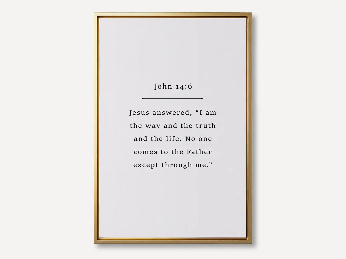Anchor your faith in the core truth of Christianity with this inspiring Christian canvas wall art. This framed canvas print features a clean, minimalist design and the powerful, essential declaration from John 14:6.