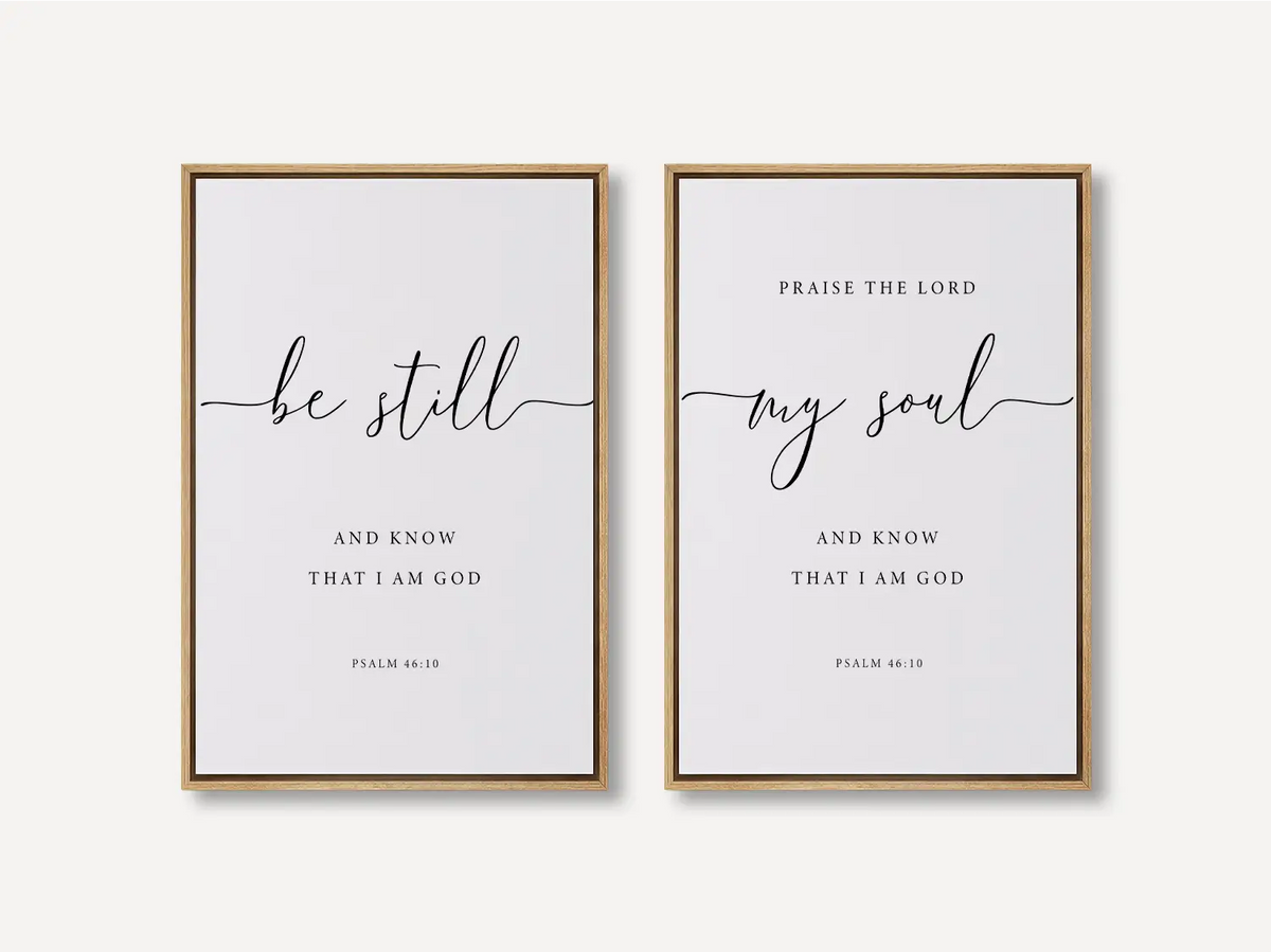 Be Still and Know Christian wall art set of 2 Psalm 46 10