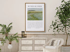Anchor your life in Christ with this inspiring Christian canvas wall art. This framed canvas print features the profound lyrics of "Be Thou My Vision," paired with a serene field landscape, offering a daily prayer for guidance.