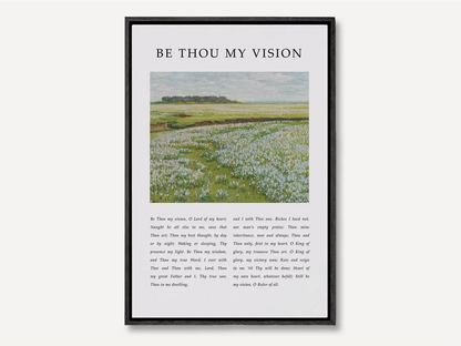 Anchor your life in Christ with this inspiring Christian canvas wall art. This framed canvas print features the profound lyrics of "Be Thou My Vision," paired with a serene field landscape, offering a daily prayer for guidance.