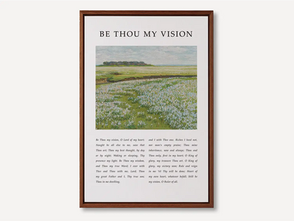 Anchor your life in Christ with this inspiring Christian canvas wall art. This framed canvas print features the profound lyrics of "Be Thou My Vision," paired with a serene field landscape, offering a daily prayer for guidance.