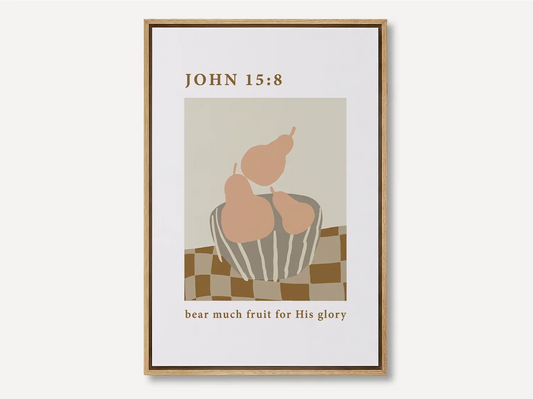 Anchor your home in Christ's call to fruitfulness with this inspiring Christian canvas wall art. This framed canvas print features a modern, abstract design with soft, warm tones, illustrating the mandate to bear much fruit for His glory.