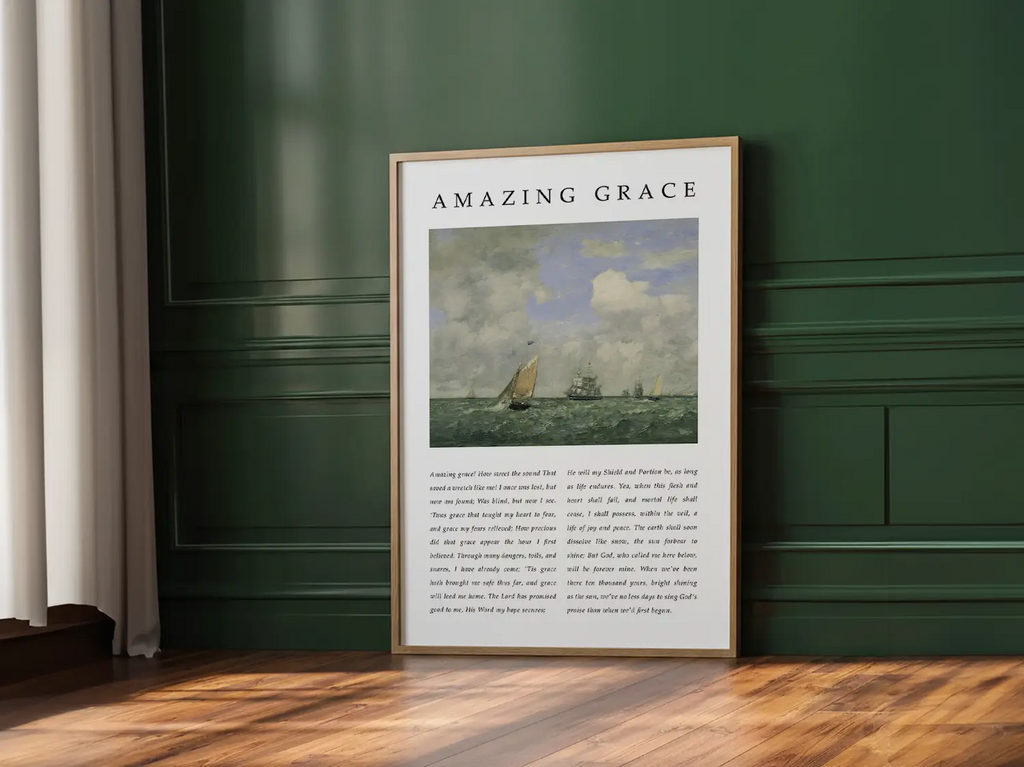 Amazing Grace – Christian Hymn Lyrics Canvas Wall Art