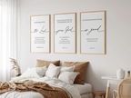 Christian Wall Art Set of 3 | Bible Verse Prints Lamentations Isaiah Psalm | Framed Scripture Decor