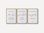 Christian Wall Art Set of 3 | Bible Verse Prints Lamentations Isaiah Psalm | Framed Scripture Decor