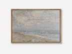 Invite calm and faith into your home with this inspiring Christian wall art. This framed print features a serene coastal landscape paired with the powerful, comforting command from Psalm 46:10 to Be Still and Know That I Am God.