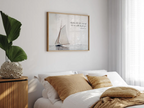 Anchor your heart in unwavering love with this inspiring Christian wall art. This framed print features a serene sailboat painting paired with the powerful promise from Psalm 93:4: "Mightier than the waves of the sea is His love for you."