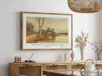 Cultivate a spirit of thankfulness in your home with this inspiring Christian wall art. This framed print features a warm, reflective autumn landscape paired with the powerful call to "Give thanks to the Lord, for he is good."