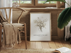 Anchor your life in trust with this inspiring Christian canvas wall art. This framed canvas print features an elegant floral sketch paired with the guiding scripture from 2 Corinthians 5:7: "Walk by faith not by sight."