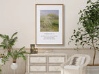 Invite the promise of unending provision into your home with this inspiring Christian canvas wall art. This framed canvas print features a beautiful orchard painting paired with the comforting promise from Isaiah 58:11 that you shall be like a "watered garden."