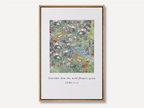 Wild flower Christian canvas wall art featuring Luke 12:27 Scripture