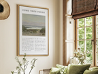 Fill your home with the beautiful melody of faith with this inspiring Christian canvas wall art. This framed canvas print features the heartfelt lyrics of "Come Thou Fount of Every Blessing," paired with a serene coastal painting.