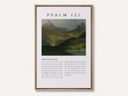 Psalm 121 Christian canvas wall art with framed scripture landscape print