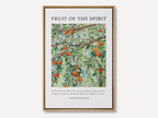 Fruit of the Spirit Christian canvas wall art with botanical illustration and Galatians 5:22–23 scripture
