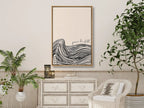 Find calm amidst the chaos with this inspiring Christian canvas wall art. This framed canvas print features a modern, abstract design of calming waves and the powerful command: “Peace be still.”