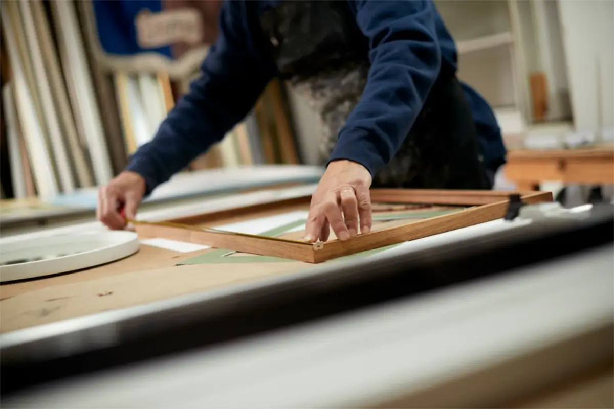 Precision framing of a canvas print