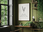 Christian canvas wall art featuring 1 Thessalonians 5:16–18 hanging in modern home interior