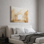 Faith-inspired narrative Christian canvas art in a quiet prayer space