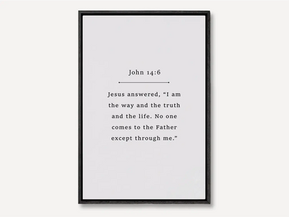 Anchor your faith in the core truth of Christianity with this inspiring Christian canvas wall art. This framed canvas print features a clean, minimalist design and the powerful, essential declaration from John 14:6.