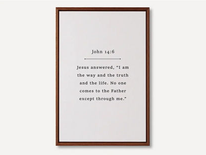 Anchor your faith in the core truth of Christianity with this inspiring Christian canvas wall art. This framed canvas print features a clean, minimalist design and the powerful, essential declaration from John 14:6.