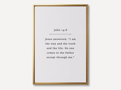 Anchor your faith in the core truth of Christianity with this inspiring Christian canvas wall art. This framed canvas print features a clean, minimalist design and the powerful, essential declaration from John 14:6.