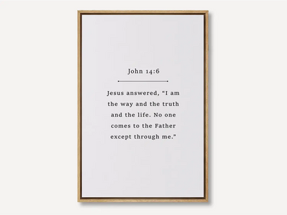Anchor your faith in the core truth of Christianity with this inspiring Christian canvas wall art. This framed canvas print features a clean, minimalist design and the powerful, essential declaration from John 14:6.