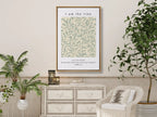 Anchor your home in the source of life and fruitfulness with this inspiring Christian canvas wall art. This framed canvas print features a beautiful botanical pattern paired with the essential truth from John 15:5: "I am the vine; you are the branches."
