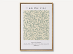 Christian botanical canvas wall art with John 15:5 scripture I am the vine you are the branches