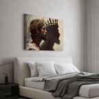 Jesus is King Christian canvas art showing Christ crowned with thorns