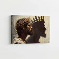 Jesus is King Christian canvas art showing Christ crowned with thorns