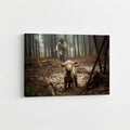 Jesus saves the lamb Christian canvas art showing Christ rescuing the lamb