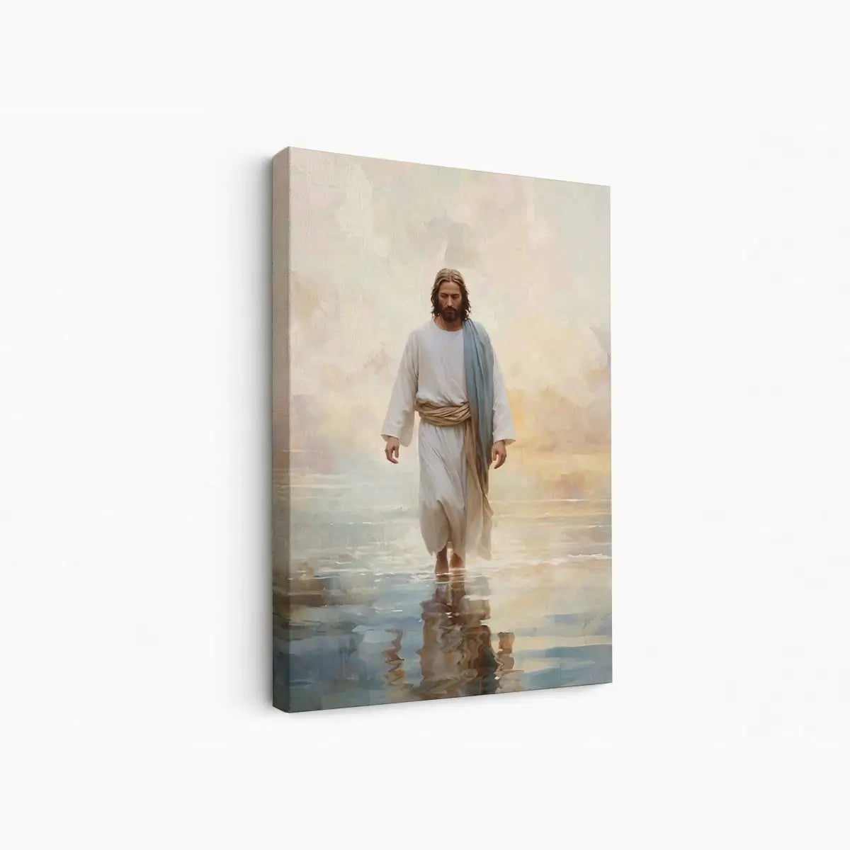 Jesus walks on water Christian canvas wall art