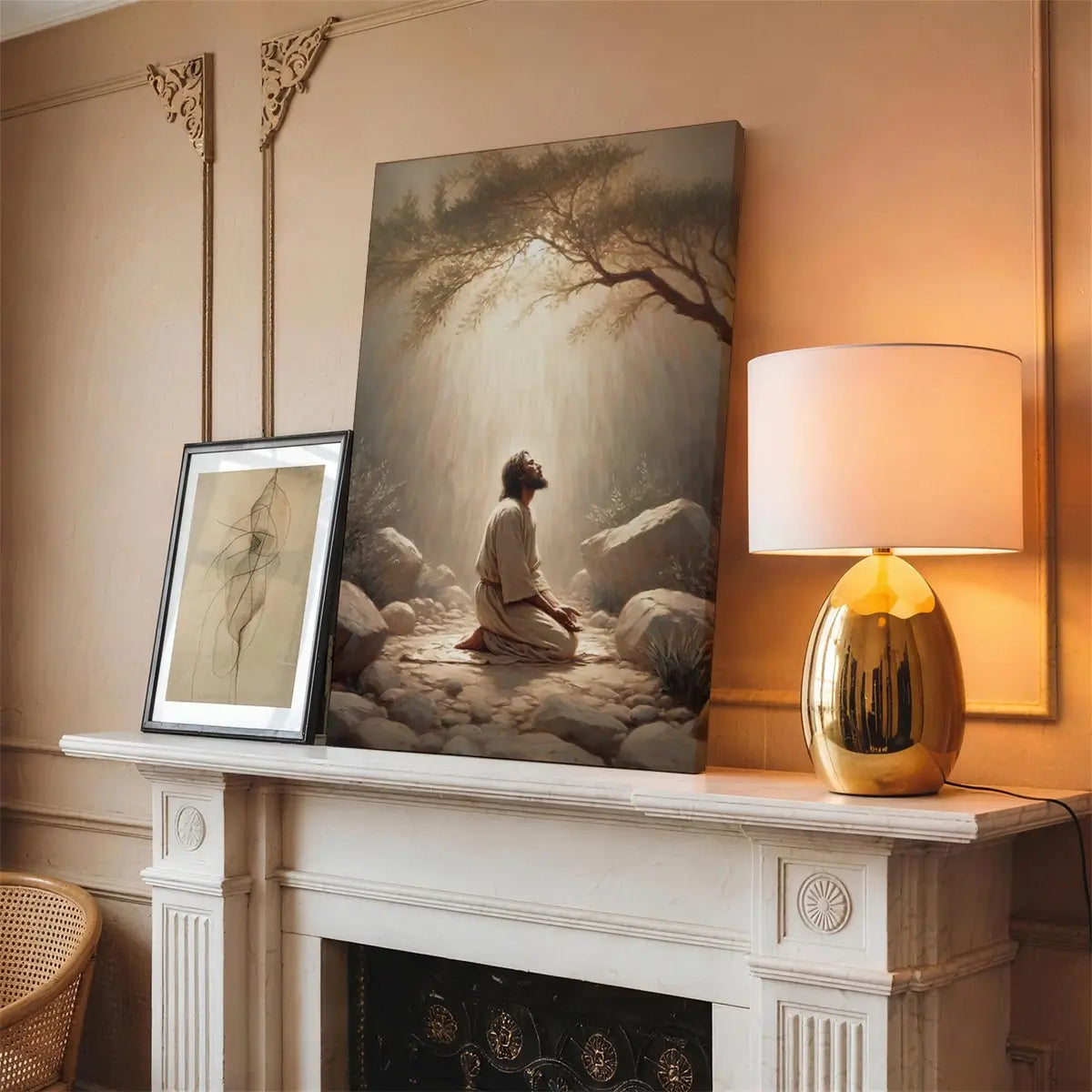 Prayer in Gethsemane Christian canvas art showing Jesus praying