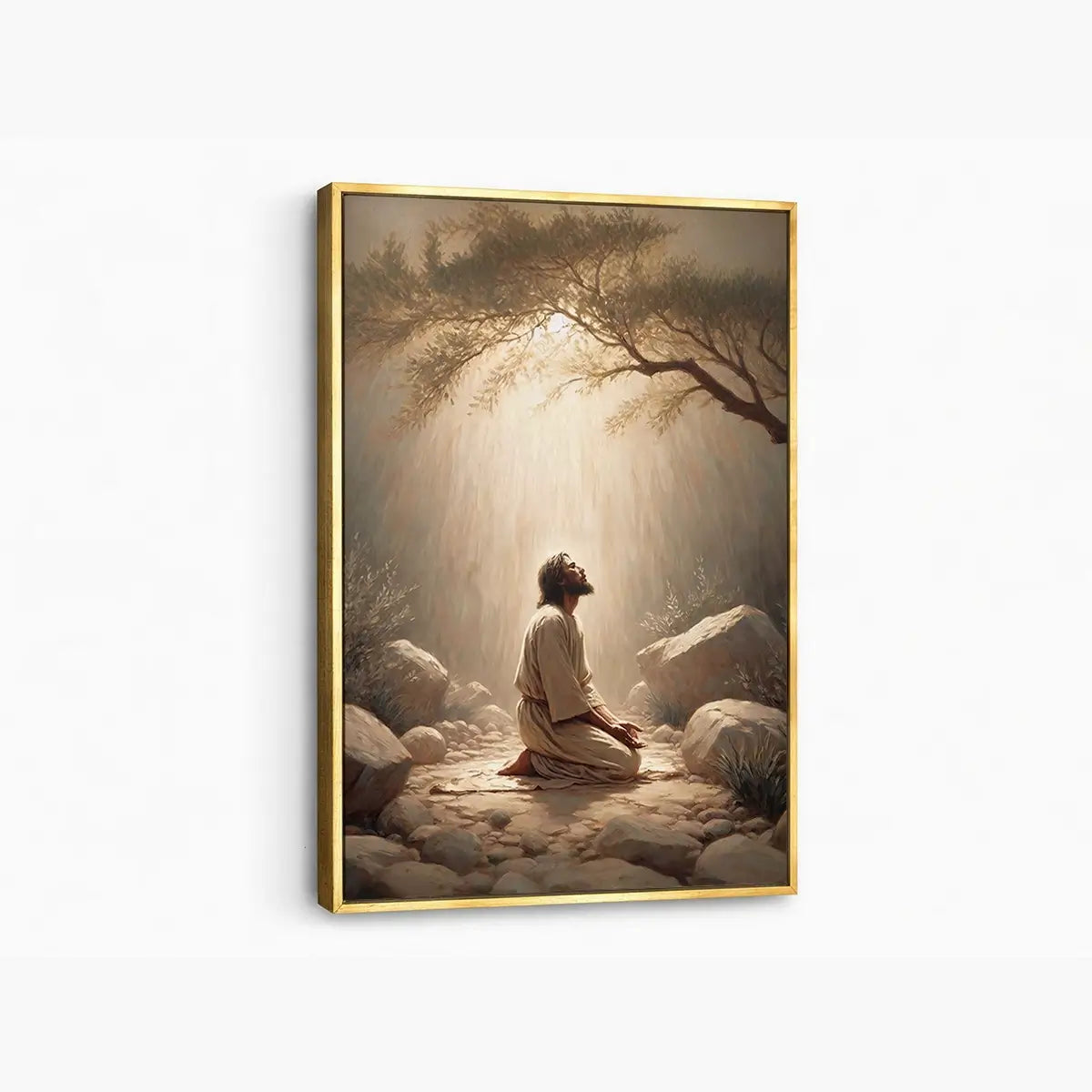 Prayer in Gethsemane Christian canvas art showing Jesus praying