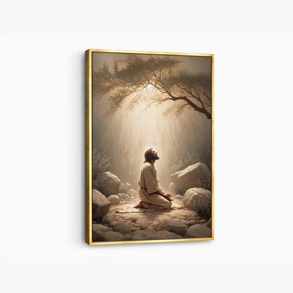 Prayer in Gethsemane Christian canvas art showing Jesus praying