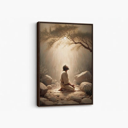 Prayer in Gethsemane Christian canvas art showing Jesus praying
