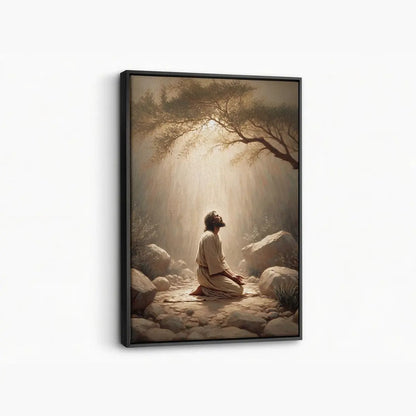 Prayer in Gethsemane Christian canvas art showing Jesus praying
