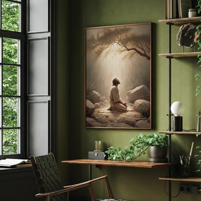 Prayer in Gethsemane Christian canvas art showing Jesus praying