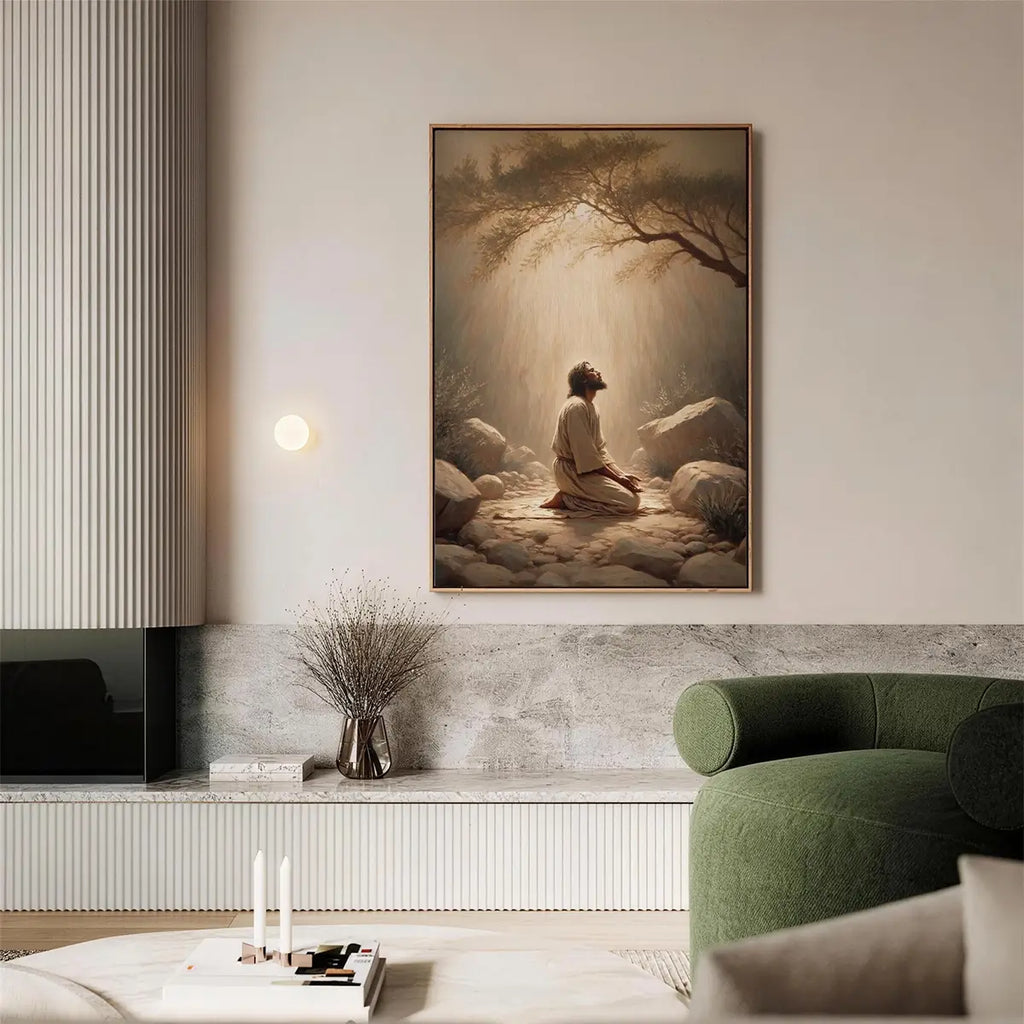 Prayer in Gethsemane Christian canvas art showing Jesus praying
