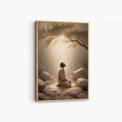 Prayer in Gethsemane Christian canvas art showing Jesus praying