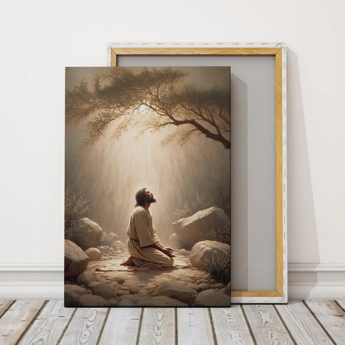 Prayer in Gethsemane Christian canvas art showing Jesus praying