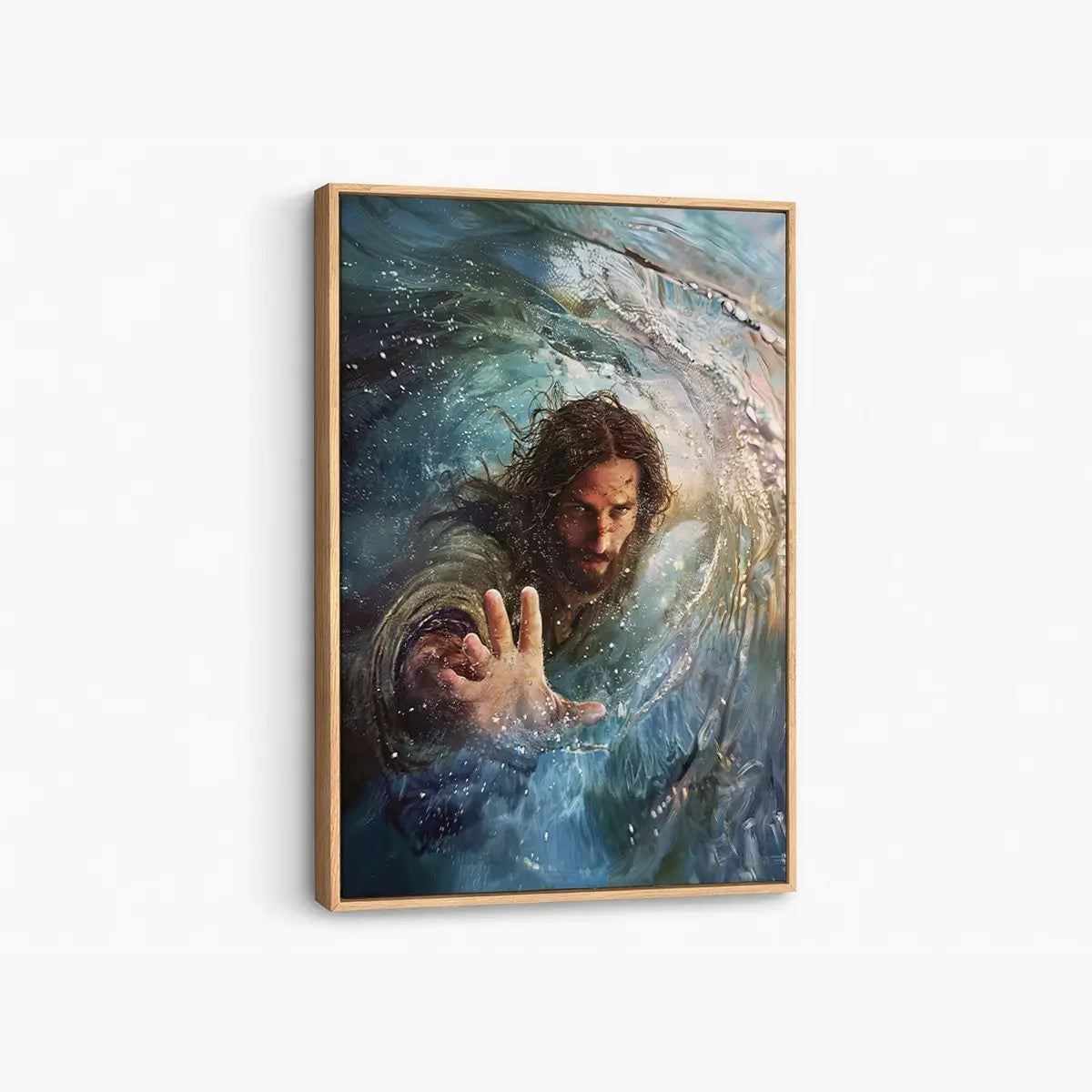 The Hand of God Christian canvas art showing God reaching through the storm