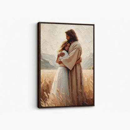 The healing embrace of Jesus Christian canvas art